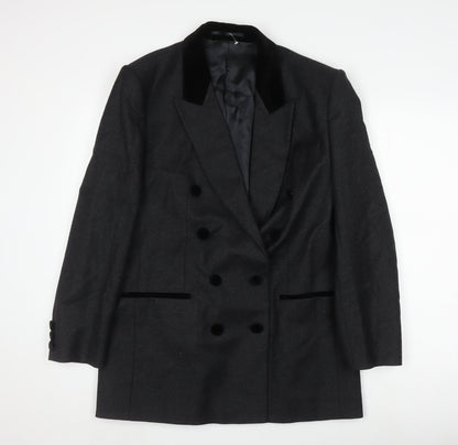 St Michael Women's Grey Wool Blazer Size 16 Classic