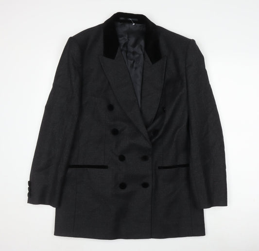 St Michael Women's Grey Wool Blazer Size 16 Classic