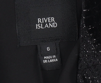 River Island Women's Black Velvet Blazer Size 6