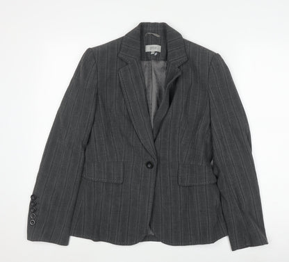 Marks and Spencer Grey Pinstripe Blazer Women Size 10