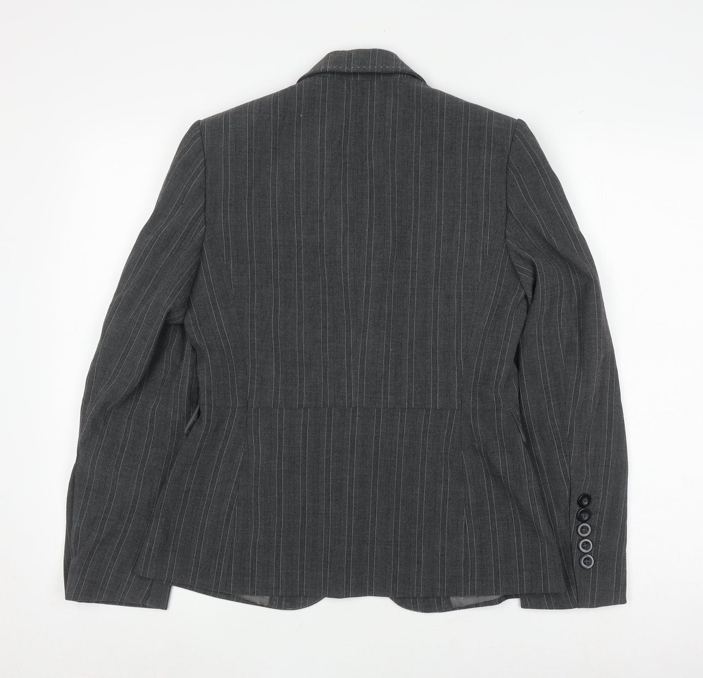 Marks and Spencer Grey Pinstripe Blazer Women Size 10