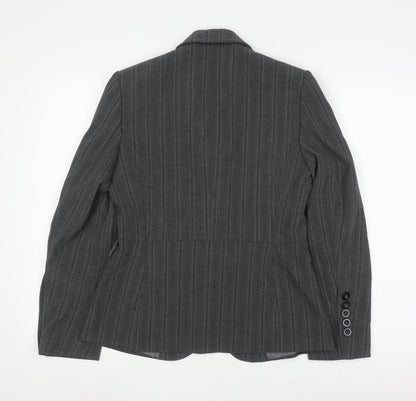 Marks and Spencer Grey Pinstripe Blazer Women Size 10