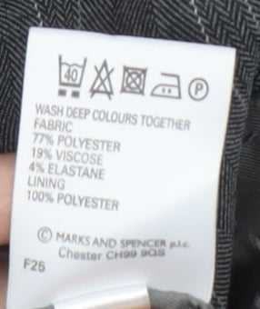 Marks and Spencer Grey Pinstripe Blazer Women Size 10