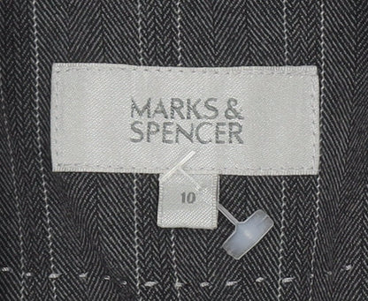Marks and Spencer Grey Pinstripe Blazer Women Size 10