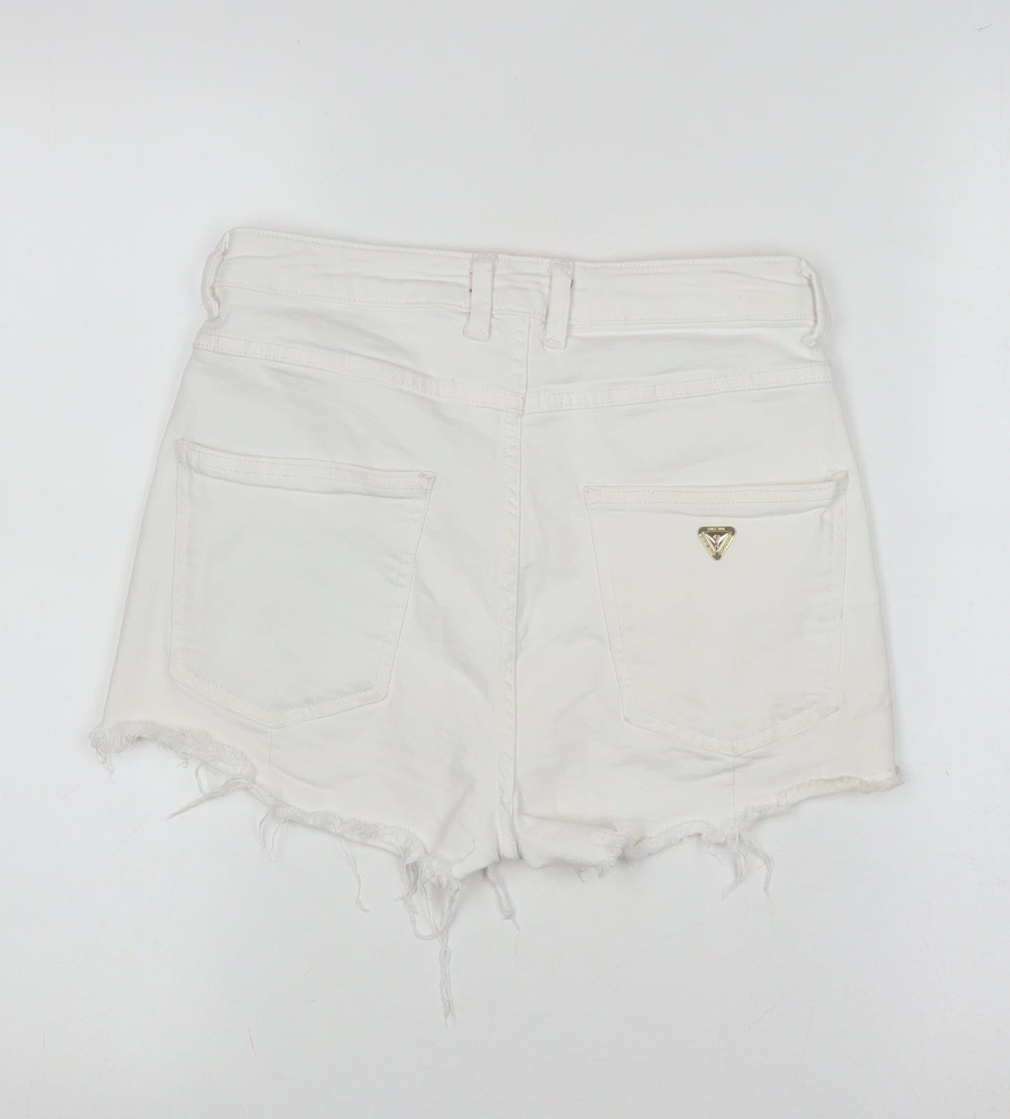 Guess Women's White Cut-Off Shorts, Size 2, Casual Style