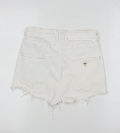 Guess Women's White Cut-Off Shorts, Size 2, Casual Style