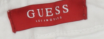 Guess Women's White Cut-Off Shorts, Size 2, Casual Style