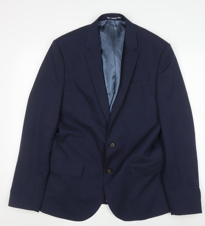Mens UK Size 42 River Island Regular Blue Suit Jacket