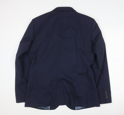 Mens UK Size 42 River Island Regular Blue Suit Jacket