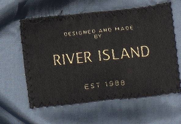 Mens UK Size 42 River Island Regular Blue Suit Jacket