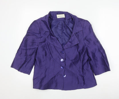 Minuet Women's Purple Buttoned 3/4 Sleeve Jacket, Size 12