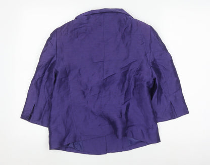 Minuet Women's Purple Buttoned 3/4 Sleeve Jacket, Size 12