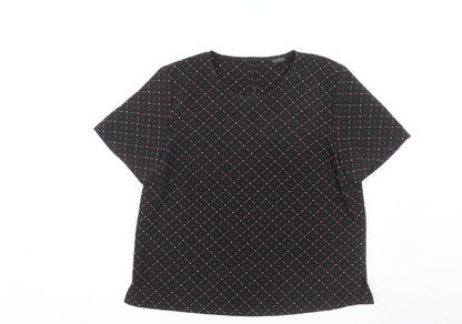 Womens UK Size 14 Debenhams Black Basic Blouse
