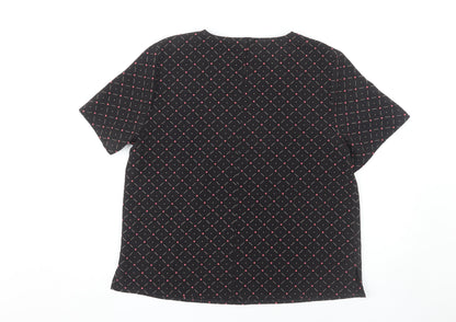 Womens UK Size 14 Debenhams Black Basic Blouse