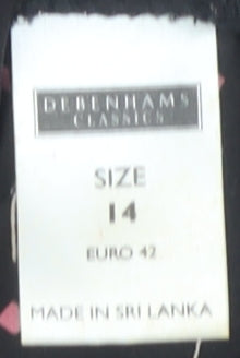 Womens UK Size 14 Debenhams Black Basic Blouse