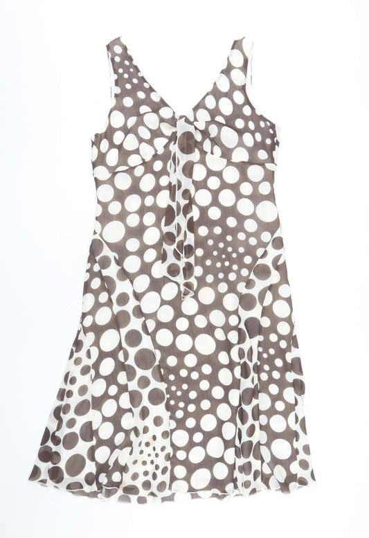 Per Una Women’s Brown Polka Dot Sleeveless Dress