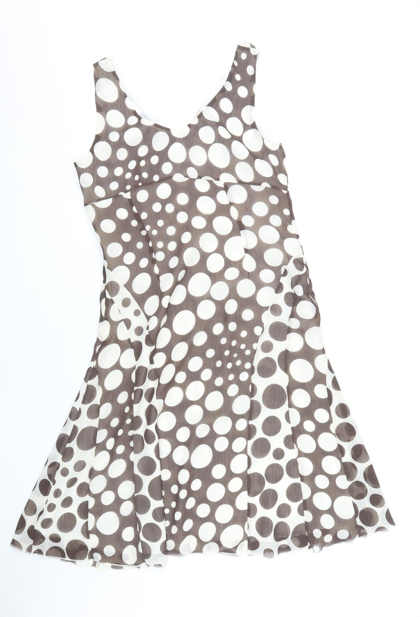 Per Una Women’s Brown Polka Dot Sleeveless Dress