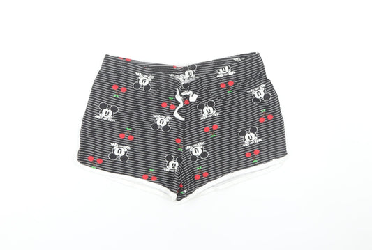 Disney Women's Black Striped Shorts Size 10-12