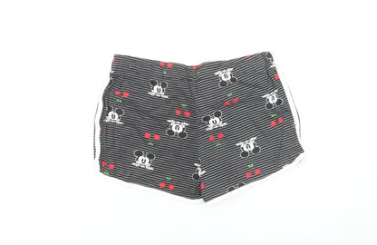 Disney Women's Black Striped Shorts Size 10-12