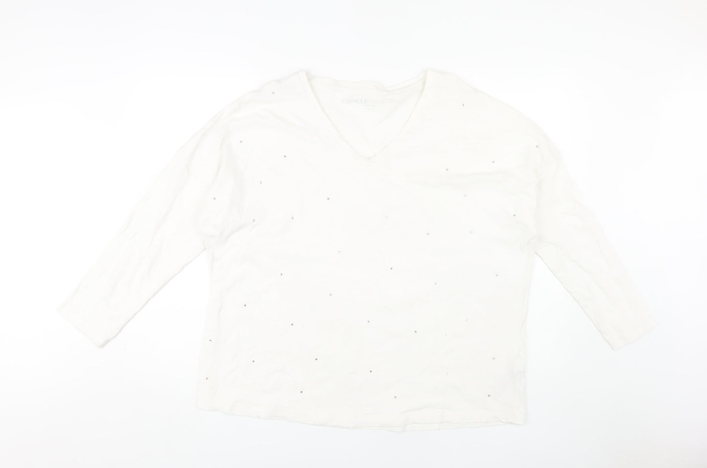 Womens UK Size 18 CAPSULE White Basic T-Shirt