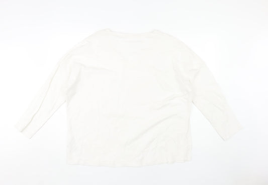 CAPSULE Women's White V-Neck T-Shirt, Size 18