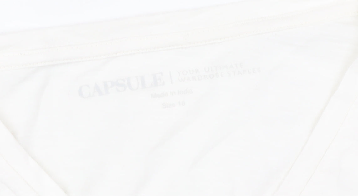 Womens UK Size 18 CAPSULE White Basic T-Shirt