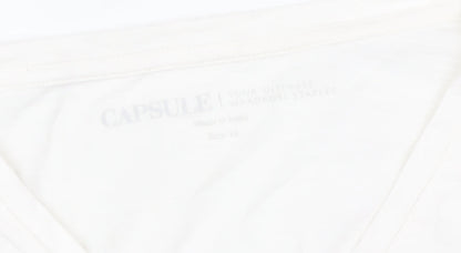 Womens UK Size 18 CAPSULE White Basic T-Shirt