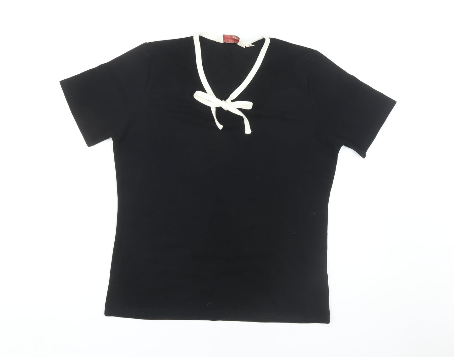 Womens UK Size M Style by EWM Black Basic T-Shirt