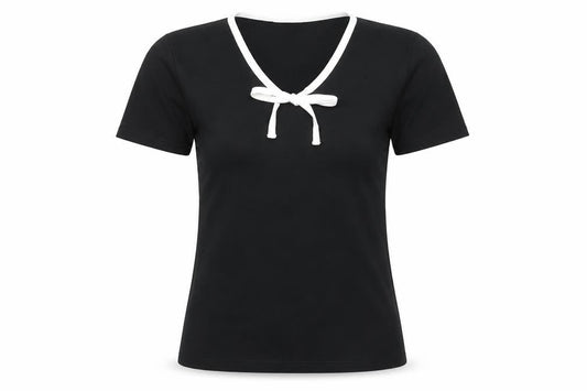 Womens UK Size M Style by EWM Black Basic T-Shirt
