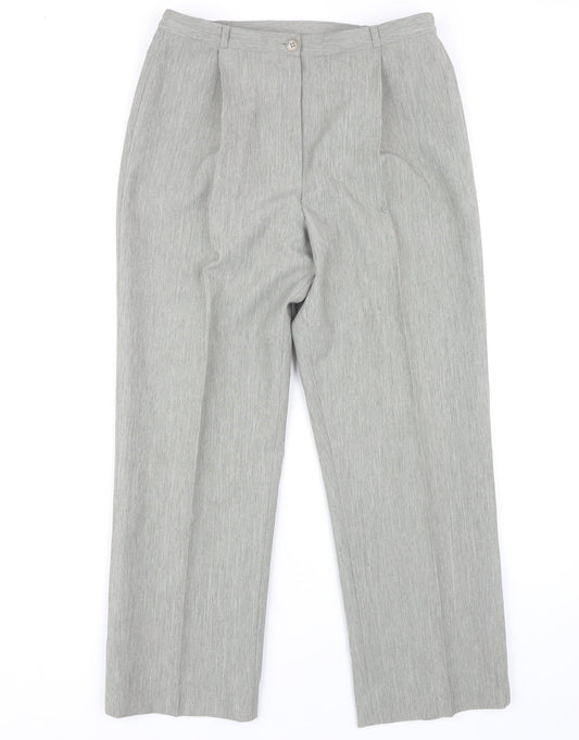 Womens UK Size 12 Debenhams Classic Fit Dress Pants Grey Trousers