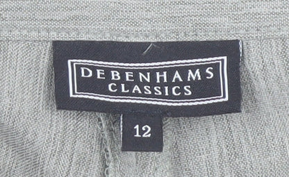 Womens UK Size 12 Debenhams Classic Fit Dress Pants Grey Trousers
