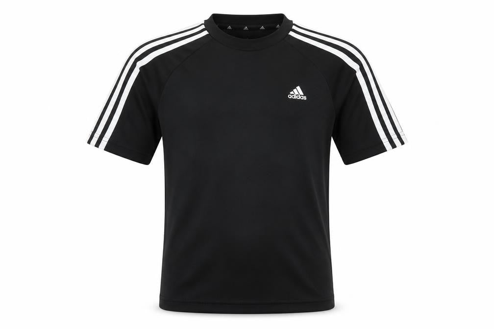 Front view of Adidas boys’ black t-shirt 11-12 years gym & training pullover