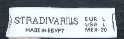 Womens UK Size L Stradivarius Black Basic T-Shirt