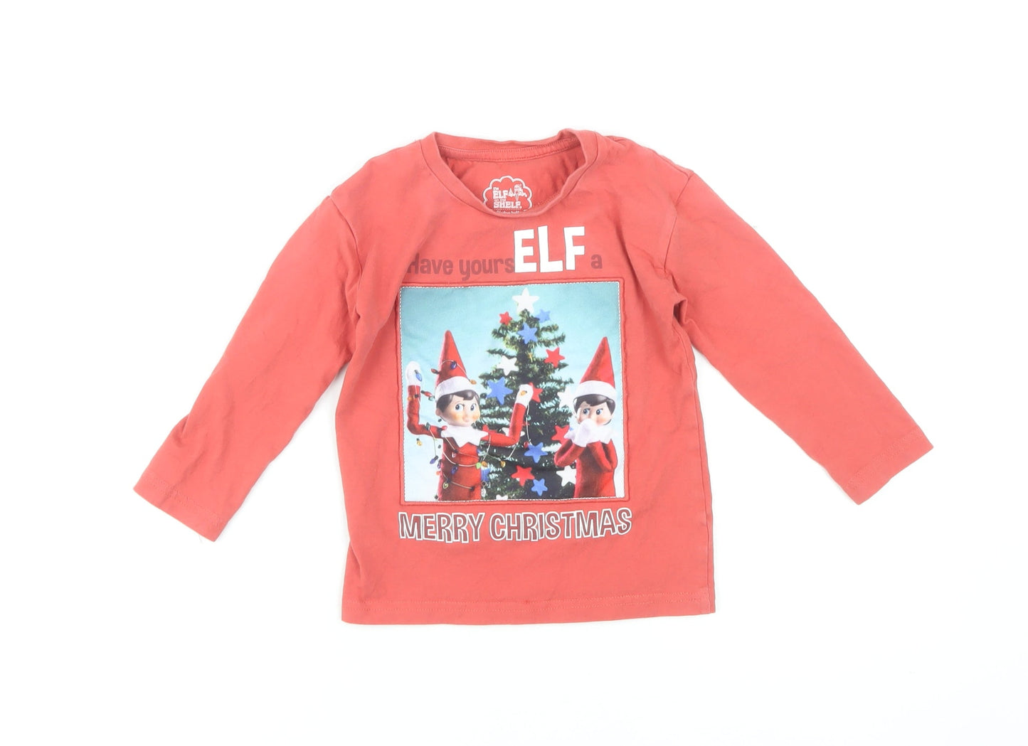 Nutmeg Boys Red Elf on the Shelf Christmas T-Shirt 3-4 Years