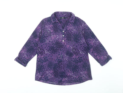 Isle Essentials Women's Purple Floral Blouse Size 12