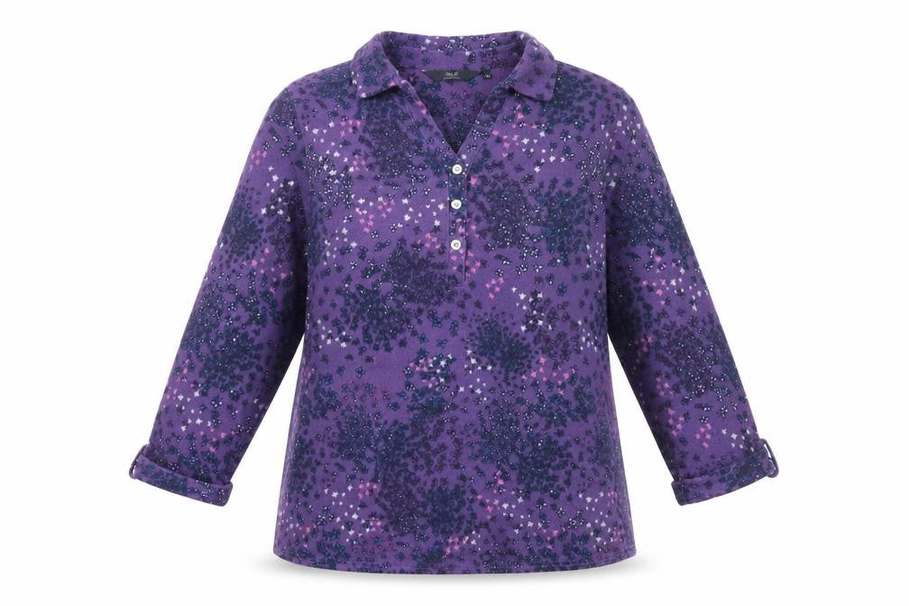 Isle Essentials Women's Purple Floral Blouse Size 12