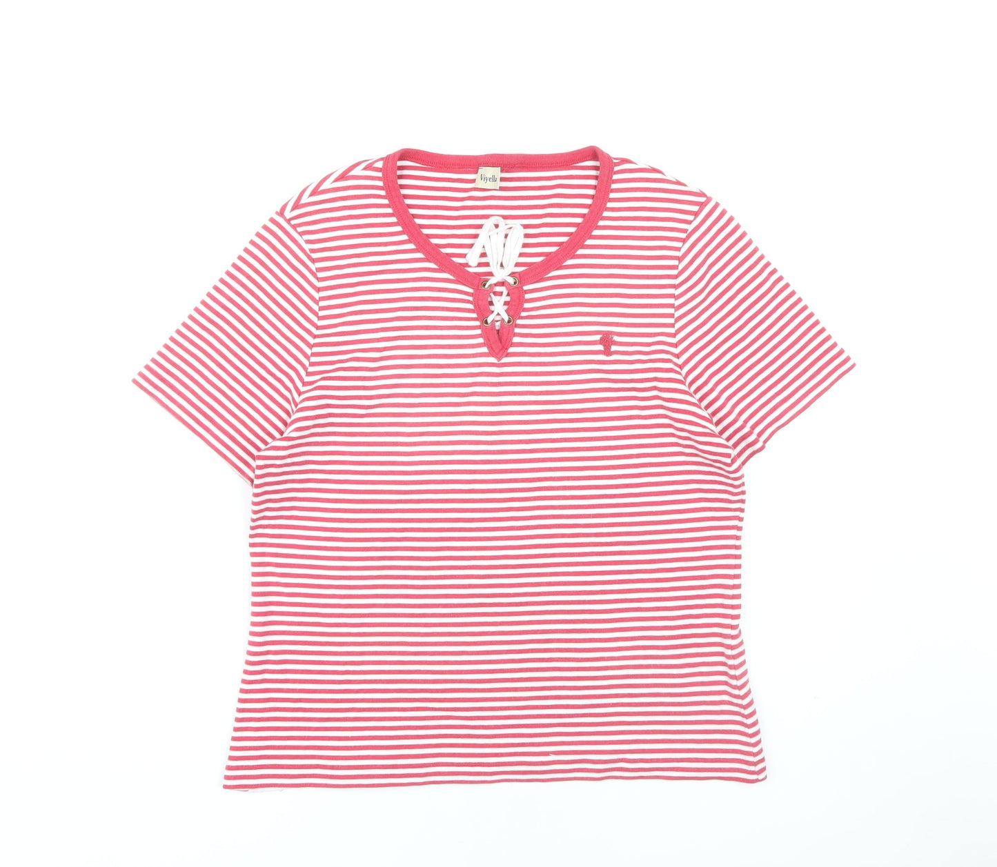 Womens UK Size L Viyella Red Basic T-Shirt