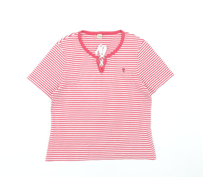 Womens UK Size L Viyella Red Basic T-Shirt