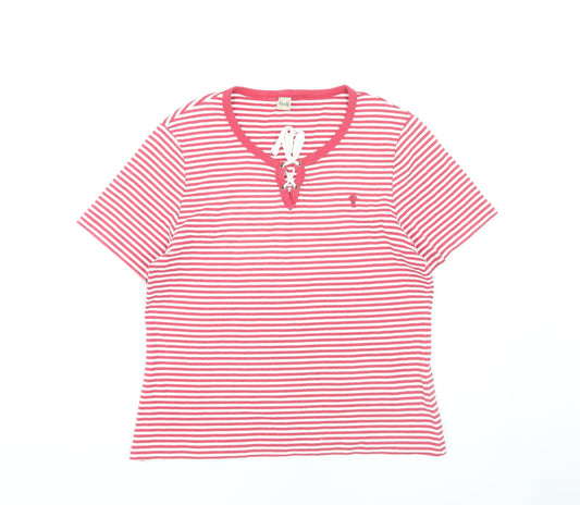 Womens UK Size L Viyella Red Basic T-Shirt