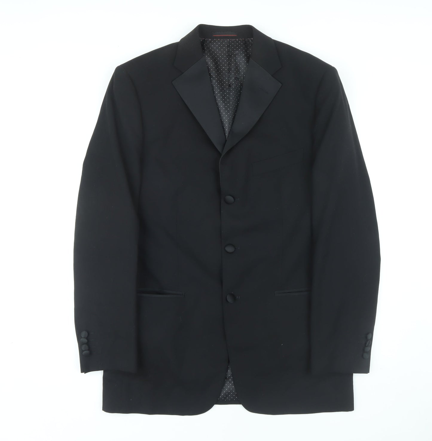 1860 Menswear Men's Black Tuxedo Blazer, Size 40R Formal Wear