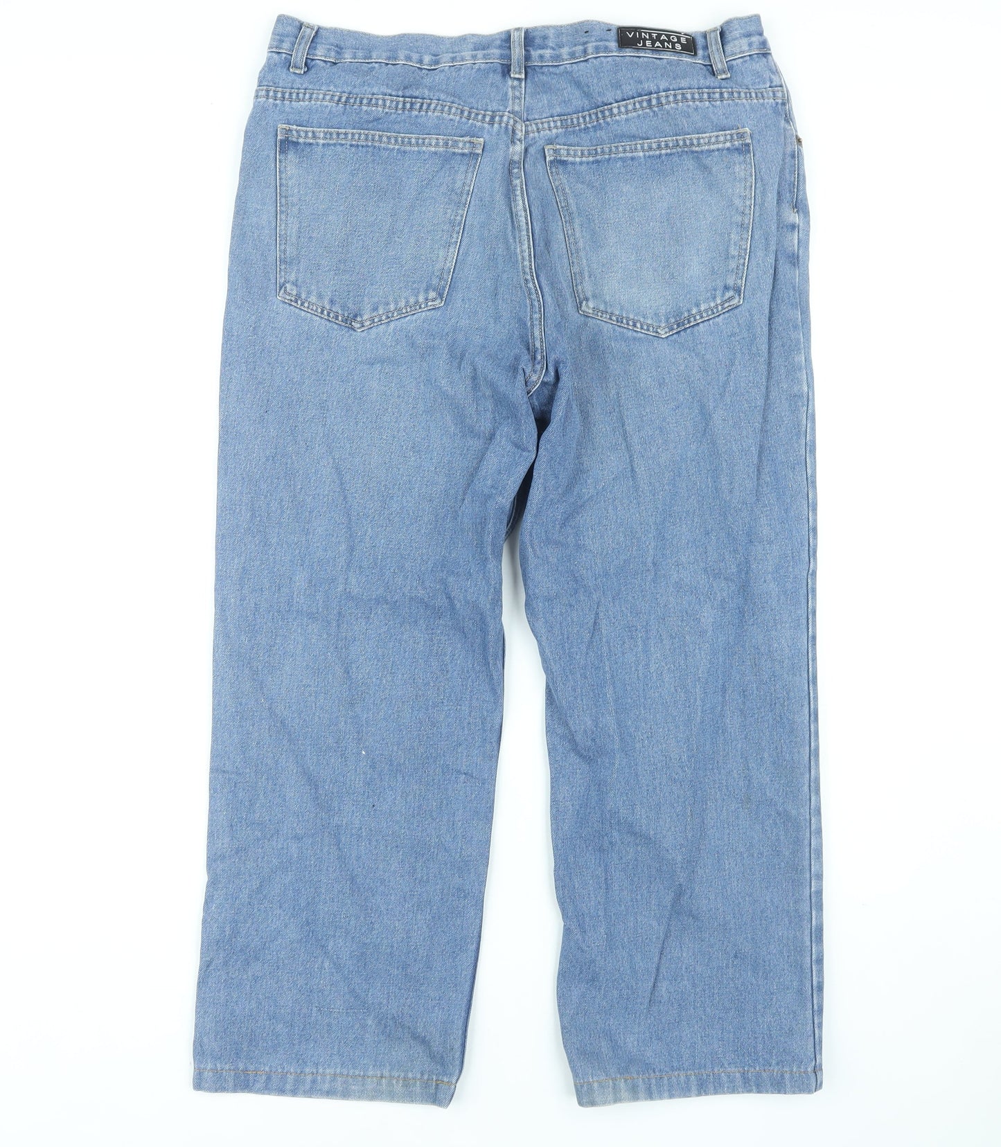 Vintage Jeans Men's Straight Blue Denim Size 38