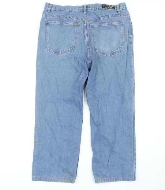 Vintage Jeans Men's Straight Blue Denim Size 38
