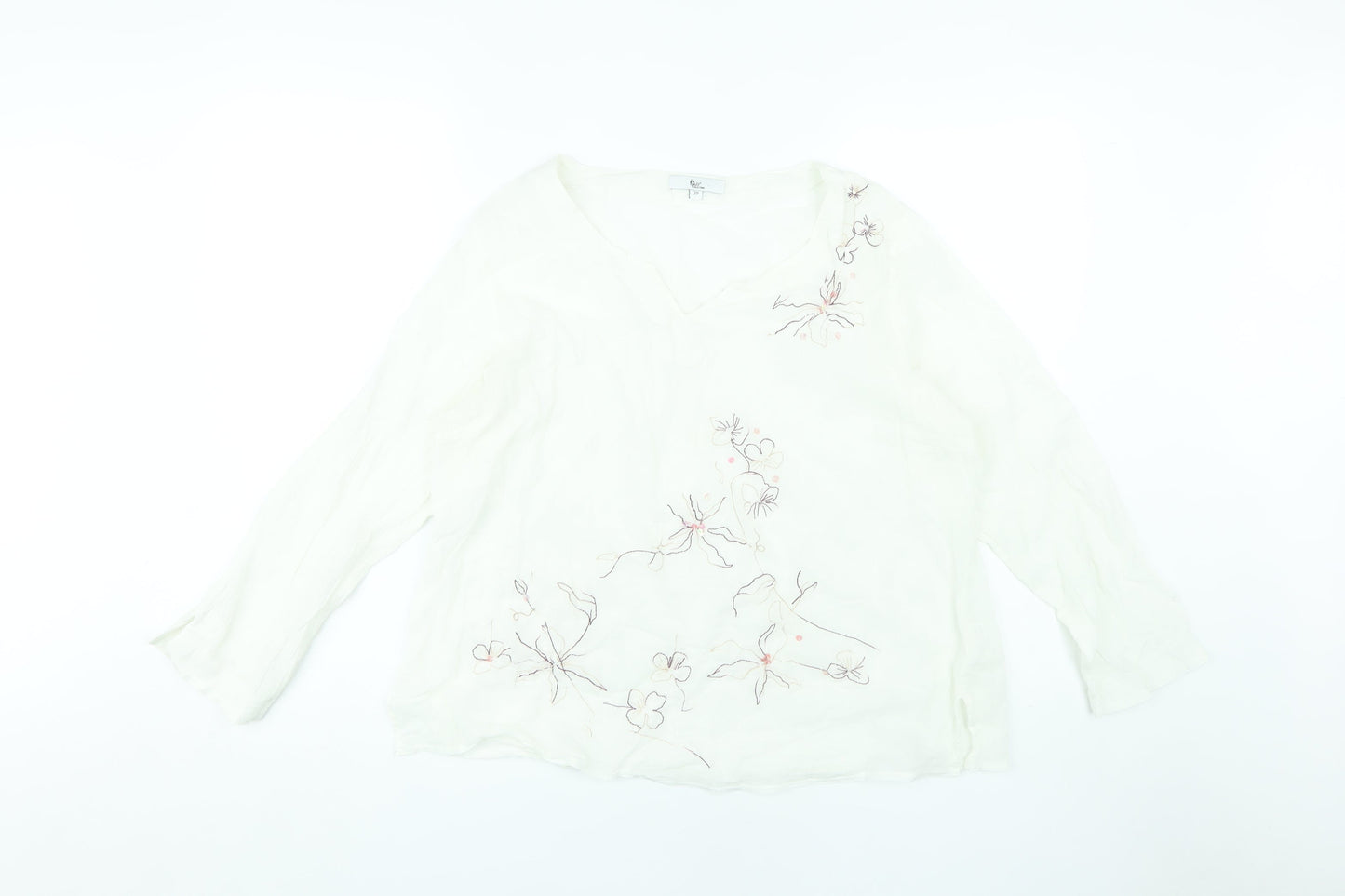 Klass Collection Women's White Floral Tunic Blouse 20