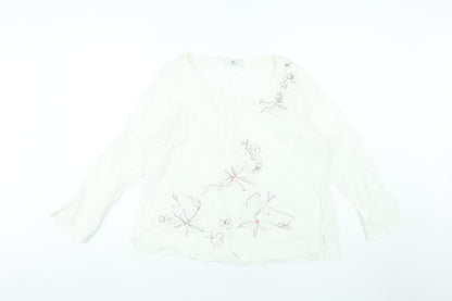 Klass Collection Women's White Floral Tunic Blouse 20