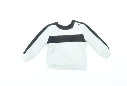Firetrap Unisex Grey Black Casual Top, 18-24 Months
