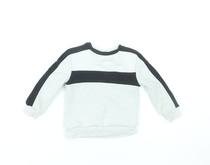 Firetrap Unisex Grey Black Casual Top, 18-24 Months