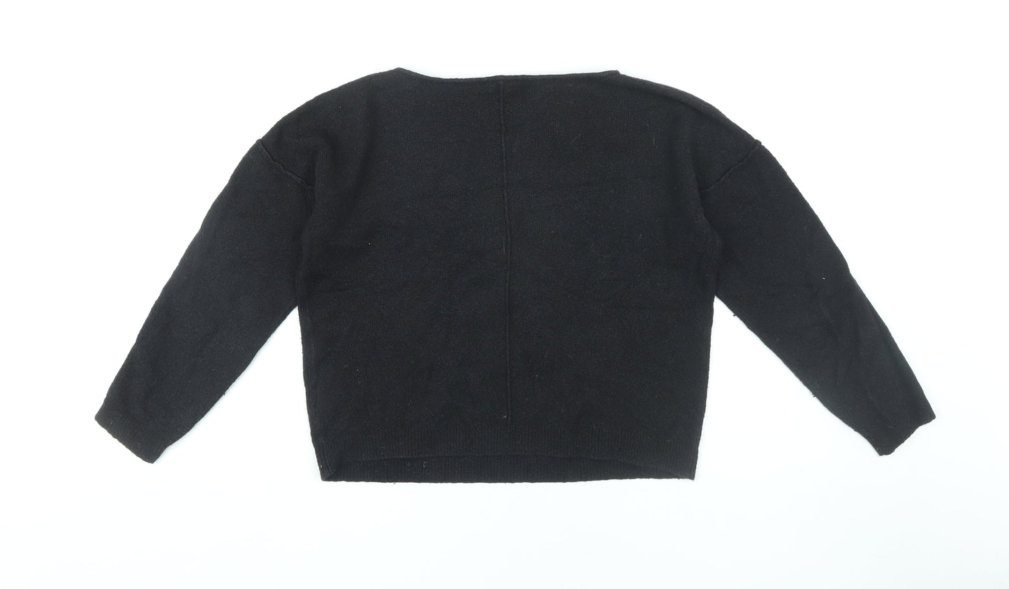 Hush Women's Black Boat Neck Jumper Size 2XS/XS