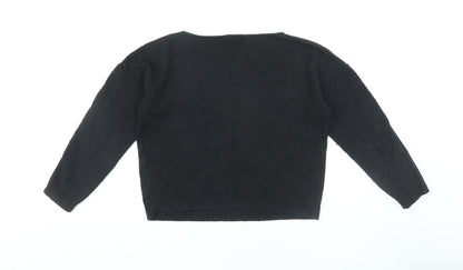 Hush Women's Black Boat Neck Jumper Size 2XS/XS