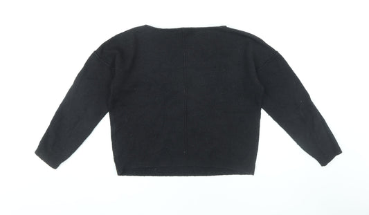 Hush Women's Black Boat Neck Jumper Size 2XS/XS