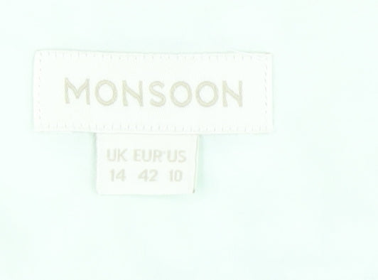 Womens UK Size 14 Monsoon Blue Basic T-Shirt